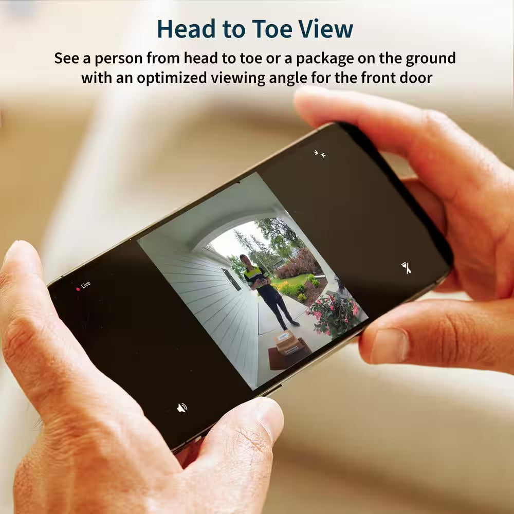 Video Doorbell 2K (2Nd Gen) Wired/Wireless Smart Video Doorbell Camera with Head-To-Toe View and Night Vision - White