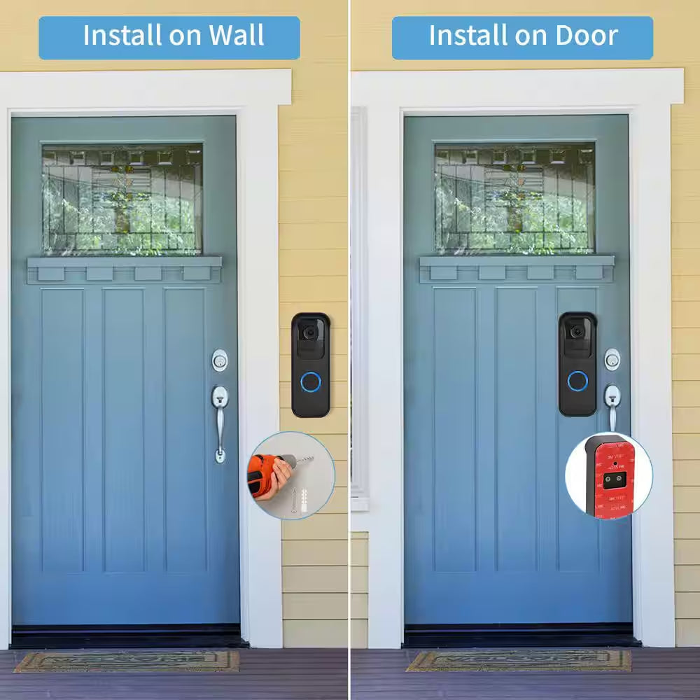 No-Drill Adhesive Mount for Video Doorbells, Weatherproof and Secure Installation