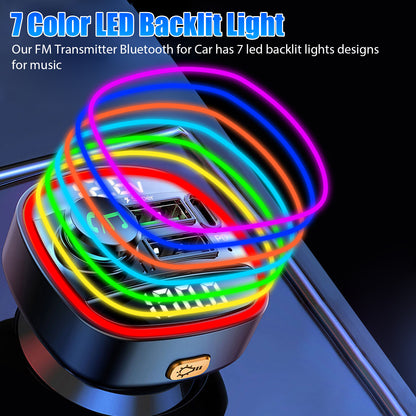 Bluetooth 5.0 Car Wireless FM Transmitter Adapter USB PD Charger AUX Hands-Free