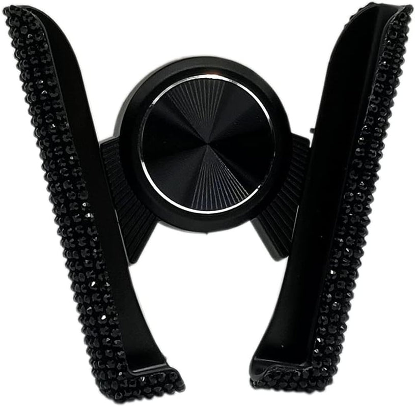 Bling Car Phone Holder, 360 Degrees Adjustable Crystal Auto Car Mount Phone Holder for Dashboard,Windshield and Air Vent (Black)