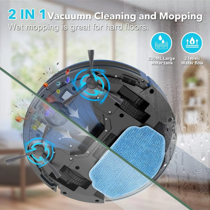 Robot Vacuum Cleaner, Robot Vacuum and Mop Combo with Wifi/Alexa for Pet Hair and Hard Floor