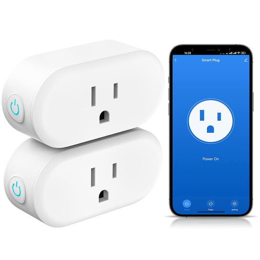 Smart Plug Mini Wifi Outlet with APP Control & Timer Function, Smart Plugs Work with Alexa & Google Assitant, 15A Smart Socket No Hub Required, ETL & FCC Certified(2.4Ghz Only, 2 Pack