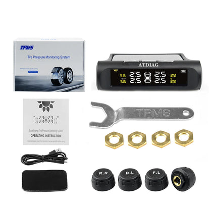 Android DVD TPMS USB Tire Alarm Auto Tire Pressure Monitoring System 4 Tire External / Inner Sensors Temperature Alarm Inner