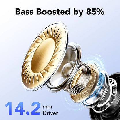 Wireless Earbuds Bluetooth Headphone 60H Deep Bass Loud Sound with 4 Mic Clear Call Ear Buds Noise Cancelling IP7 In-Ear Headphones with Wireless Charging Case Compatible for Iphone Android, White