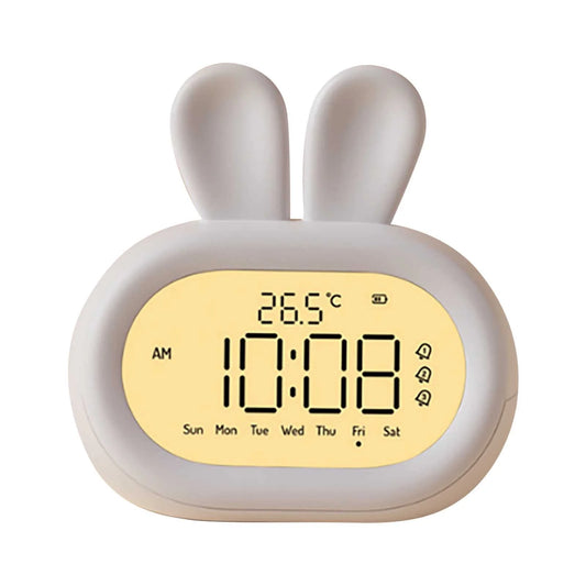 Digital Alarm Clock New Rabbit Alarm Clock Creative Decoration for Students Night Light Multifunctional Mini Electronic Clock