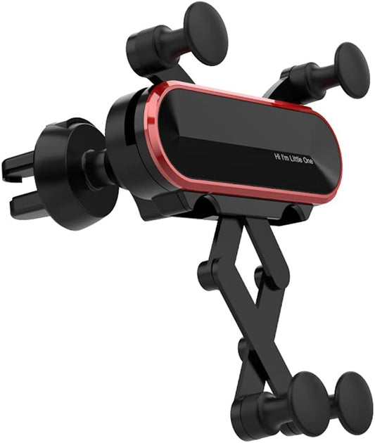 Car Phone Holder Mount,  Cell Phone Car Air Vent Clip Holder, Auto Lock Hands Free Car Mini Bracket Cover to 4-6 Inch Device, Red