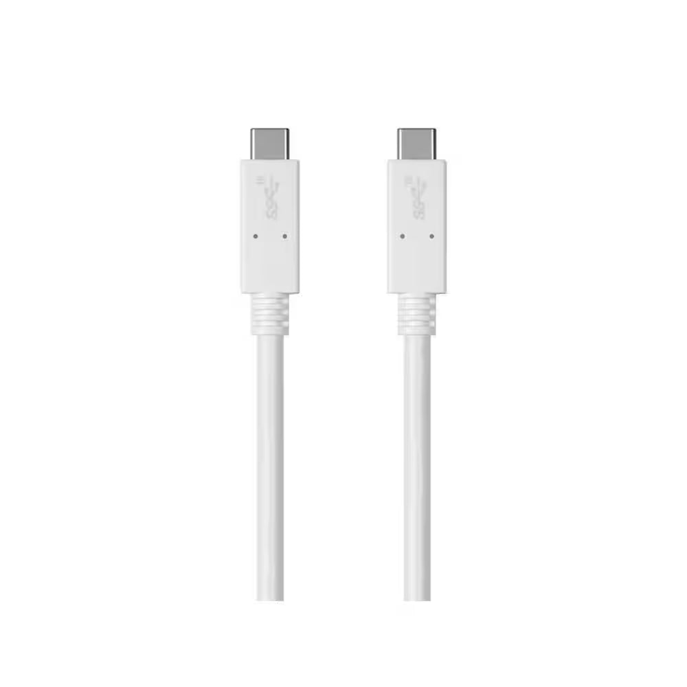 13 Ft. White Cables and Adapters USB Type C to Type C 2.0 Cable - 480 Mbps, 3 Amp, 30/26AWG
