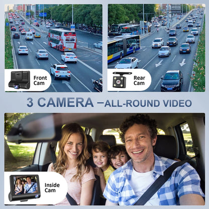 Dash Cam Front and Rear Dash Cam 4 Inch Dashboard Full HD 170° Wide Angle Backup with Night Vision G-Sensor Parking Monitor Loop Recording Motion Detection