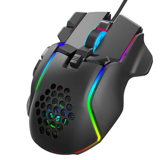 10 Buttons 12800 DPI USB Gaming Mechanical Mouse RGB Backlit Computer Gamer Programmable Wired Mice for Laptop PC Desktop
